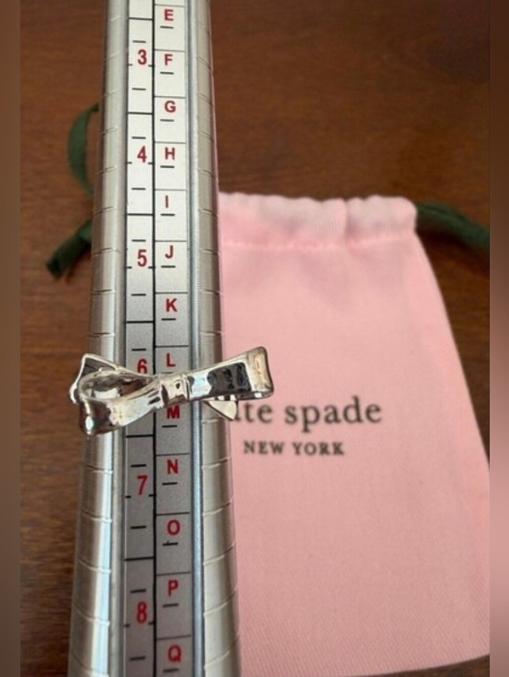 Kate Spade New York Silver Bow Ring Size 6